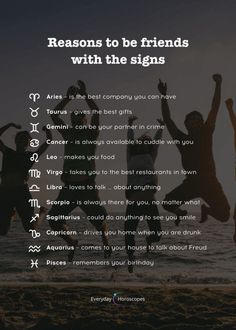 four friends jumping on the beach with their arms in the air and text that reads, reasons to be friends with the signs