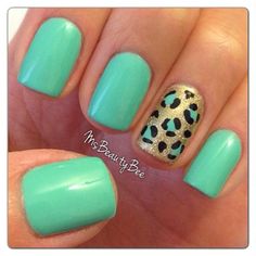 Chic! Nails Green, Her Nails, Leopard Nails, Animal Print Nails, Green Nails