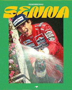 a magazine cover with a man spraying water on his face and the words sessona written in yellow