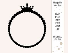 a black beaded bracelet with a crown on top and the words svg png dxf eps