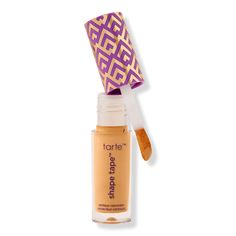 Travel Size Shape Tape Full Coverage Concealer - TS SH TAPE CNCLR 36S MEDIUM-TAN SANDBenefitsFull coverage formula for 16 hrs of flawless wearSmooths & brightens to make eyes appear liftedCrease-proof formula won't cake or settleTape technology helps smooth & blur appearance of fine lines & wrinklesApplies easily with jumbo speed smootherDermatologist testedKey IngredientsShea butter: helps retain skin's elasticityMango butter: helps moisturize & conditionLicorice root: brightens appearance of d Tarte Shape Tape Concealer, Travel Size Makeup, Eyebrow Eyeshadow, Shape Tape Concealer, Tarte Shape Tape, Concealer For Dark Circles, Full Coverage Concealer, Too Faced Concealer, Creamy Concealer