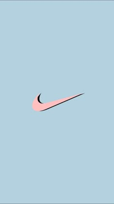 a pink nike logo is shown against a light blue background with the word nike on it