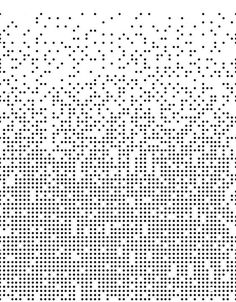 a black and white dotted background with small dots on the bottom half of the image