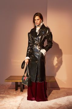 Lanvin Pre-Fall 2016 Fashion Show Raincoat Fashion, Bouchra Jarrar, Pre Fall 2016, Jeanne Lanvin, Leather Trench, Leather Trench Coat, 2016 Fashion, Fall 2016