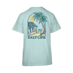 Put your surfing lifestyle on display with the Salt Life� The Board Room Short-Sleeve T-Shirt for Ladies. This Salt Life shirt boasts a screen-printed logo on the left chest, while a surfboard graphic fills the back. This women's shirt is made from 100% pre-shrunk cotton. Machine wash. Imported. Manufacturer style #: SLJ10998.  100% pre-shrunk cotton;   Large screen-printed back graphic;   Left-chest logo; Surfboard Graphic, Salt Life Shirts, Mineral Food, Surfing Lifestyle, Fishing Shop, Board Room, Real Christmas, Surf Lifestyle, Salt Life