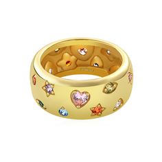 PRICES MAY VARY. Daffany Moon Star Sun Statement Ring for Women: This ring features a beautiful design with a crescent moon, star, and sun motifs, set in 14K gold plated copper. It's perfect for adding a touch of celestial charm to any outfit. 14K Gold Plated: The ring is plated with 14K gold for a luxurious and durable finish. It won't tarnish or fade over time, ensuring that it remains a cherished piece of jewelry for years to come. CZ Rings for Women: The ring is adorned with cubic zirconia stones, which sparkle and shine with every movement. They mimic the brilliance of real diamonds, making it a stunning accessory for any occasion. Rings for Wome Wife Jewelry Gift: This ring makes a beautiful gift for a woman in your life. Whether it's for a birthday, anniversary, or just to show your Sun And Moon Gold Pendant, Gifts For Older Sister, Cute Jewelry Ideas, Ring Inspo Jewelry, Queer Jewelry, Stocking Stuffers Women, Creative Rings, Thumb Rings For Women, Jewelry Girlfriend