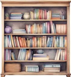 a book shelf filled with lots of books