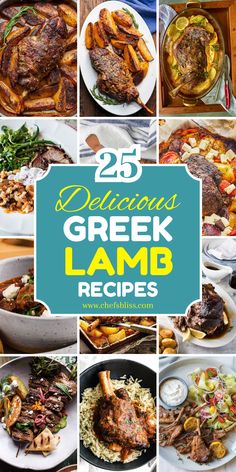 25 delicious greek lamb recipes with the title overlay