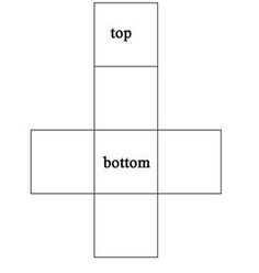 the top and bottom squares are shown with words on them