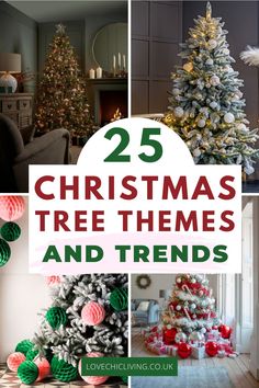 christmas tree themes and decorations with text overlay