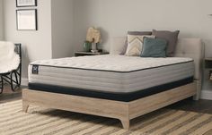 the mattress is made up and ready to be used in the bedroom or living room