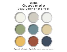 the color scheme for guacamole is shown in several different colors and sizes