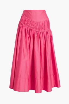 Shop on-sale AJE. Pleated-paneled gathered cotton midi skirt for Woman. Browse the best deals from AJE. and luxury fashion at The Outnet. High Waisted Midi Skirt, Skirts Denim, Cotton Midi Skirt, Midi Denim, Loungewear Luxury, Ootd Ideas, Skirts Midi High Waisted, Dress Flats, Evening Dresses Cocktail