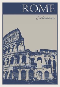 the cover of rome's colossion is shown in black and white, with blue