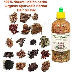 1 Bottle Ayurvedic Herbal Hair Oil Mix For Long, Thick, And Lustrous Hair Growth | eBay Spanish Cherry Flower, Spanish Cherry, Hair Growth Oil Recipe, Best Hair Growth Oil, Herbs For Hair Growth, Herbal Hair Growth, Ayurvedic Hair Care, Ayurvedic Hair Oil, Natural Hair Growth Oil