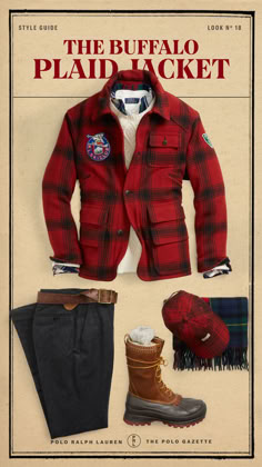 The spirit of the season is captured in looks for going out or staying in, from striking plaids to rich velvets, festive knits, and refined outerwear Dancing Photoshoot, Buffalo Plaid Jacket, Men's Winter Fashion, Motorcycle Fashion, Dress Man, Streetwear Ideas, Double Rl