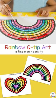 rainbow q - tip art activity for kids