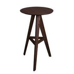 a round wooden table with two legs on the top and one leg in the middle