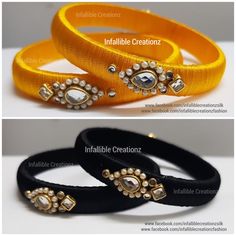 Black Silk Thread Bangles, Gold Jewelry Bride, Tread Bangles, Bird Embroidery Pattern