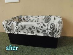 a black and white couch sitting on top of a green counter