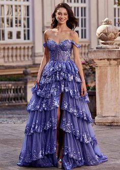 Custom Prom Dresses, Prom Dress With Ruffles, Long Formal Dresses, Ruffle Prom Dress, Stunning Prom Dresses, Custom Prom Dress, Dress With Ruffles, Prom Dress Inspiration, Cute Prom Dresses