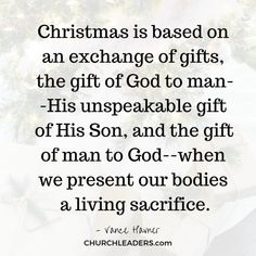 christmas is based on an exchange of gifts the gift of god to man