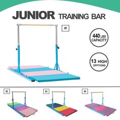 various gymnastics bars and mats Gymnastics Training, Gym Equipment, Wrestling, Color Blue, Gym