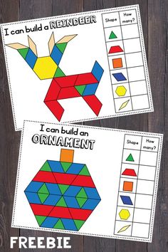 two printable worksheets with the words i can build an ornament