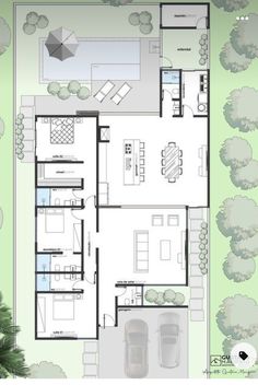 the floor plan for a modern house