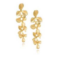 PRICES MAY VARY. [Elegant Leaf Design]-Our leaf-shaped pendant long earrings are designed to enhance any woman's style and add a touch of elegance to her overall look. [High-quality Material]-Crafted with 14k gold plated brass, these earrings are durable and resistant to tarnishing, ensuring long-lasting wear. [SIZE]-0.6inch*2.2inch. Weight approx (1 pair): 10g.Lightweight [PERFECT GIFTS]--The unique earrings are very suitable for gift giving. They look very unique to your relatives. The ultimat Formal Earrings, Gold Leaf Earrings, Earrings Trendy, Prom Girl, Dangling Earrings, Prom Party, Leaf Earrings, Unique Earrings, Long Earrings