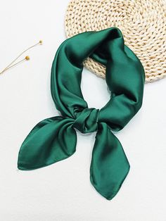 Dark Green  Collar  Polyester   Embellished   Women Accessories Cowboy Stuff, Green Inspiration, Bandana Hairstyles, Scarf Headband, Halloween Women, Square Scarf, Head Scarf, Hair Band, Fashion Online Shop