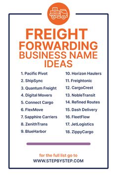 Freight Forwarding Business Name Ideas Freight Forwarding, Freight Forwarder, Company Names