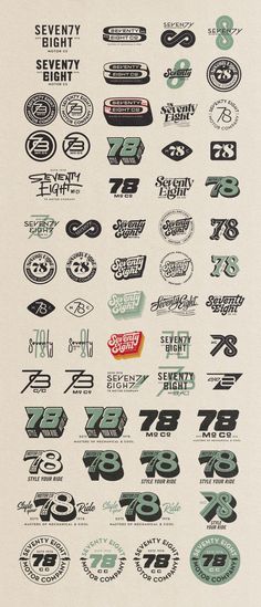 an old poster with many different types of logos on it's sides and numbers in the middle