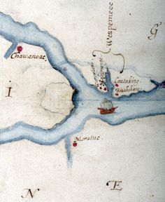 an old map shows the location of several rivers