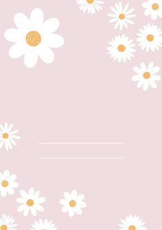 a pink background with white daisies on it