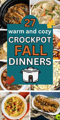 many different pictures with the words crockpot fall dinners