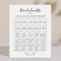 a printable bachelor game for bachelors to play on their wedding day with the bride's ring