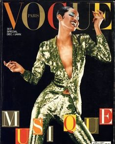 a magazine cover with a woman in sequins