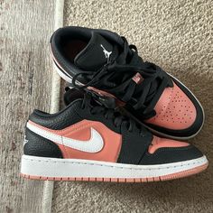 Nike Air Jordan 1 “Black Pink Quartz” Size 3.5y (Fits Women’s 5-5.5). Worn Once, No Box. Smoke Free Home. Kept In Plastic Storage Boxes. Jordan 1 Low Pink, Air Jordan 1 Black, Nike Shoes Jordan, Jordan 1 Black, Nike Shoes Jordans, Fits Women, Nike Air Jordan 1, Plastic Box Storage, Jordan 1 Low