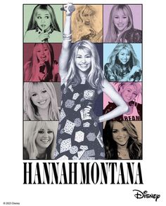 an advertisement for the movie hannah montana, featuring many different women with their hair styles