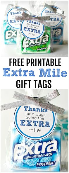 free printable extra mile gift tags for the entire family to use on their christmas gifts