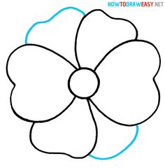 how to draw an easy flower step by step with pictures for kids and beginners