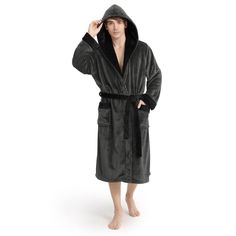 PRICES MAY VARY. FLEECE HOODED ROBE FOR MEN - The men's robe is made of fleece, which is ultra soft and comfortable. It is the first choice of lounging and relaxation at home. ADJUSTABLE WAIST BELT - Each men's bathrobes features an adjustable waist belt that assists in securely closing the robe from the front so that you can wear it with confidence. HOODED DESIGN - Classic hooded design add extra comfort whenever in use. 2 front pockets give you the option of keeping frequently used items in it Robe For Men, Fleece Robe, Bathrobe Men, Lounge Robes, Men's Robes, Hooded Robe, Mens Hooded, Sleepwear Robe, First Choice