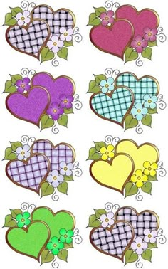 heart shaped cut outs with flowers and leaves