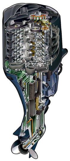 an image of the inside of a car engine with all its components exposed to it