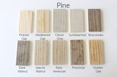 the different shades of wood are shown in this chart, which shows how to use them