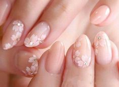 Bridal Nails Designs, Cherry Blossom Nails, Smink Inspiration, Bride Nails, Pretty Nail Art, Elegant Nails, Bridal Nails, Prom Nails, Floral Nails