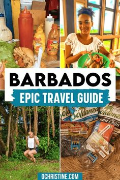 a collage of photos with the words barbados, epic travel guide on it