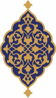 an ornate blue and gold design