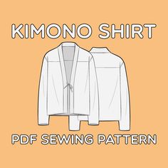 PDF sewing pattern for an kimono shirt with step by step sewing instructions, ready to print on 8.5 x 11" standard printer paper. Shirt has a slim cut with long sleeves and straight hemline. Sleeve and body lengths are customizable. DIFFICULTY LEVEL: MODERATE FABRIC: 2 1/4 yards of woven fabric Suggested fabric: Shirting / Twill Fabric requirement is calculated for 60" wide fabric. If you have any further questions or comments send us a message. Best Form Kimono Shirt Pattern, Paper Shirt, Kimono Sewing Pattern, Mens Sewing Patterns, Japanese Sewing Patterns, Clothes Embroidery Diy, Cool Shirt Designs, Kimono Shirt, Japanese Shirt